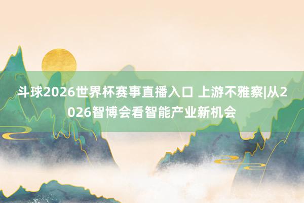 斗球2026世界杯赛事直播入口 上游不雅察|从2026智博会看智能产业新机会