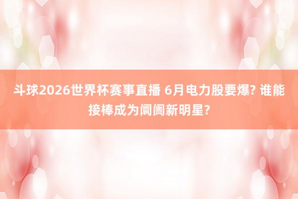 斗球2026世界杯赛事直播 6月电力股要爆? 谁能接棒成为阛阓新明星?