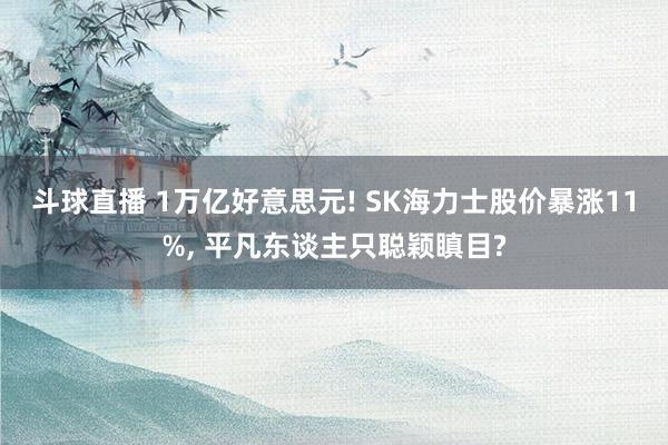斗球直播 1万亿好意思元! SK海力士股价暴涨11%, 平凡东谈主只聪颖瞋目?