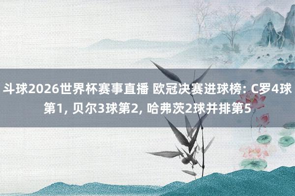 斗球2026世界杯赛事直播 欧冠决赛进球榜: C罗4球第1, 贝尔3球第2, 哈弗茨2球并排第5