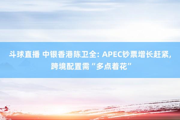 斗球直播 中银香港陈卫全: APEC钞票增长赶紧, 跨境配置需“多点着花”