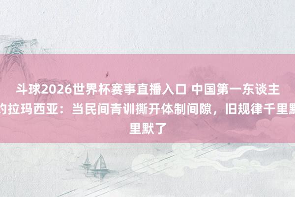 斗球2026世界杯赛事直播入口 中国第一东谈主签约拉玛西亚：当民间青训撕开体制间隙，旧规律千里默了