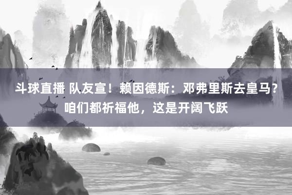 斗球直播 队友宣！赖因德斯：邓弗里斯去皇马？咱们都祈福他，这是开阔飞跃