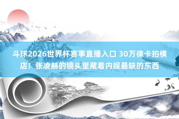 斗球2026世界杯赛事直播入口 30万徕卡拍横店！张凌赫的镜头里藏着内娱最缺的东西