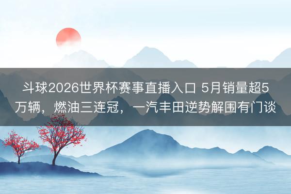斗球2026世界杯赛事直播入口 5月销量超5万辆,燃油三连冠,一汽丰田逆势解围有门谈