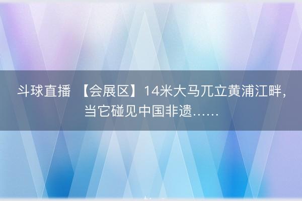 斗球直播 【会展区】14米大马兀立黄浦江畔，当它碰见中国非遗……