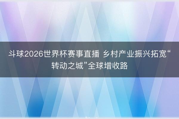 斗球2026世界杯赛事直播 乡村产业振兴拓宽“转动之城”全球增收路